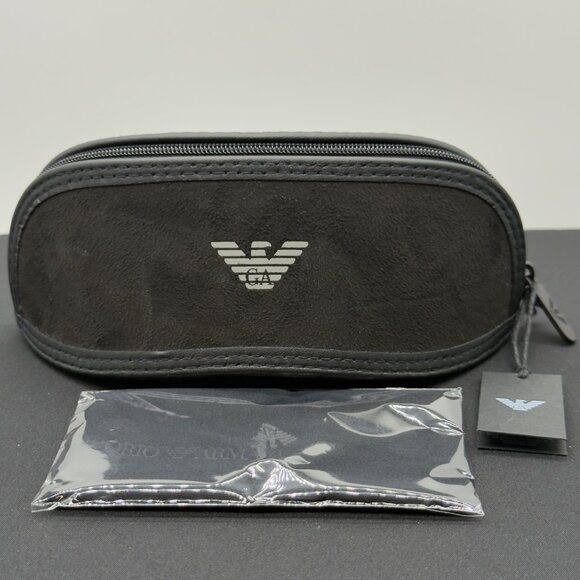 New Emporio Armani Eyeglasses Sunglasses Soft Case Black Zipper w/ Cloth - Picture 1 of 7